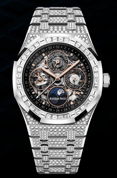 26625BC.ZZ.1223BC.02 Fake Audemars Piguet Royal Oak Perpetual Calendar 41 White Gold - Diamond watch